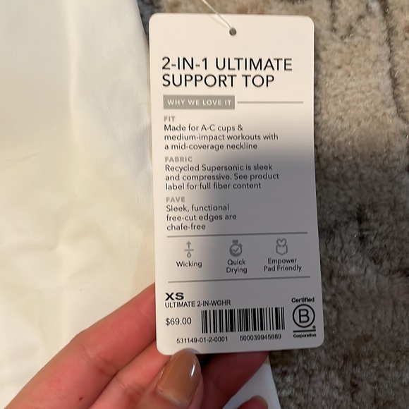 NWT ATHLETA 2-IN-1 ULTIMATE SUPPORT TOP - Picture 5 of 6